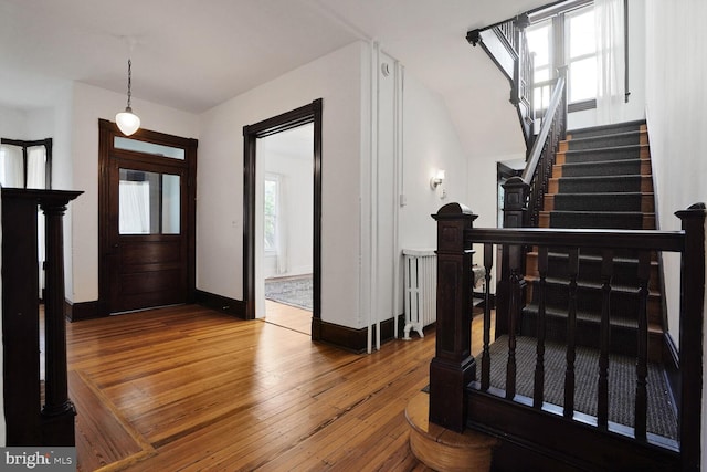 1033 Newton St NE, Washington, DC 20017 - foyer entrance with hardwood / wood-style floors and stairway
