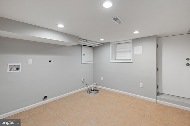 505 N Rose St, Baltimore, MD 21205 - laundry area featuring visible vents, washer hookup, baseboards, hookup for an electric dryer, and laundry area