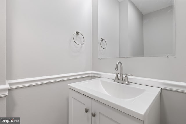 505 N Rose St, Baltimore, MD 21205 - bathroom with vanity and a wainscoted wall