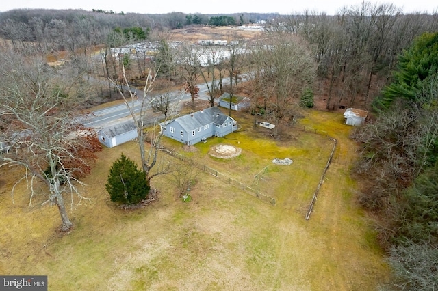 aerial view featuring a view of trees