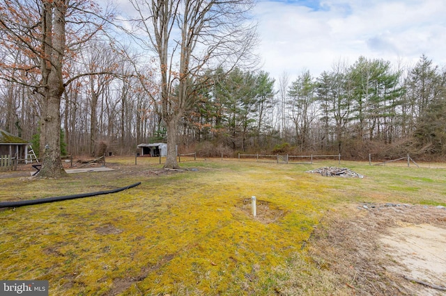 view of yard featuring fence