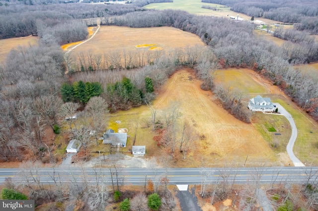 drone / aerial view with a rural view