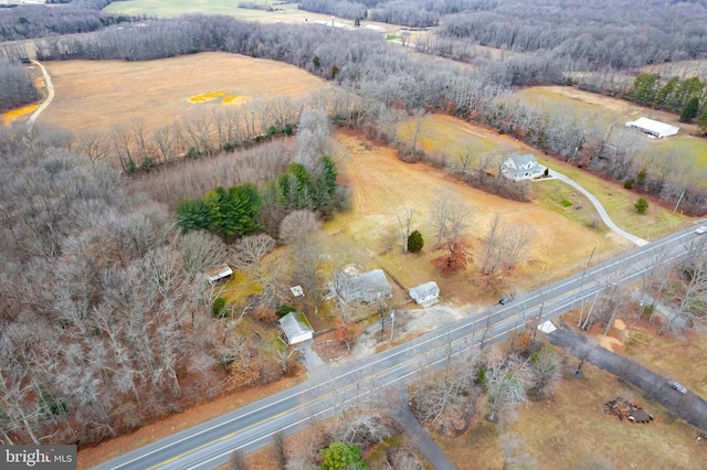 aerial view with a rural view