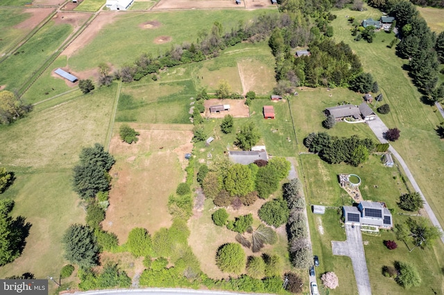 drone / aerial view featuring a rural view
