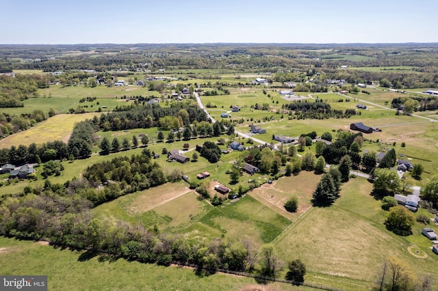 aerial view featuring a rural view