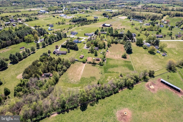bird's eye view with a rural view