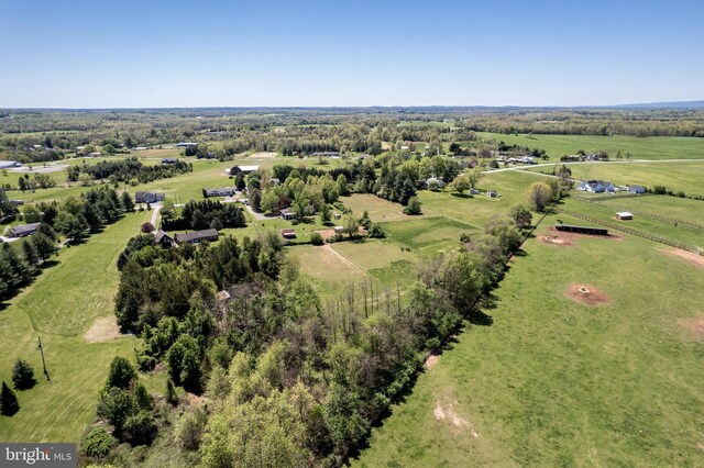 aerial view featuring a rural view