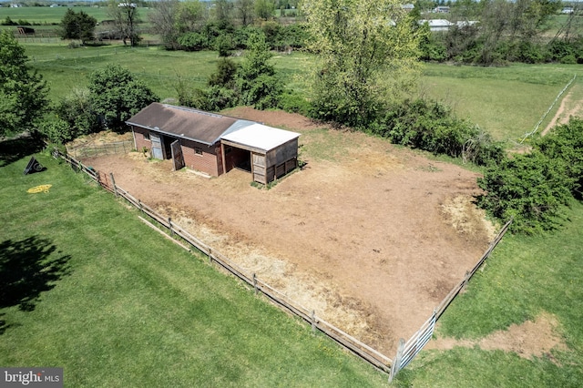 bird's eye view featuring a rural view