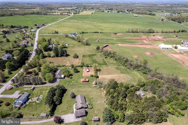 bird's eye view featuring a rural view