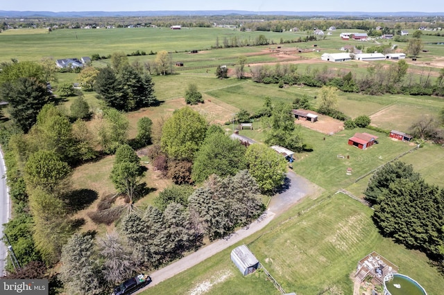 bird's eye view with a rural view