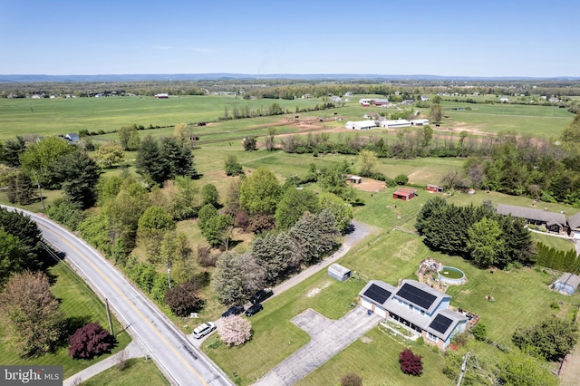 drone / aerial view with a rural view