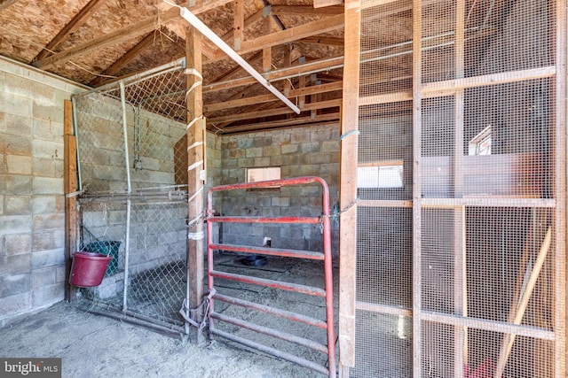 storage featuring a heating unit and an exterior structure
