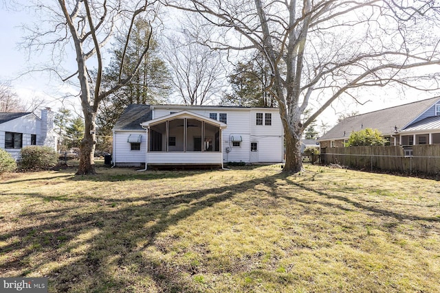 526 Baltimore Annapolis Blvd, Severna Park, MD 21146 - back of property with a yard, a sunroom, and fence