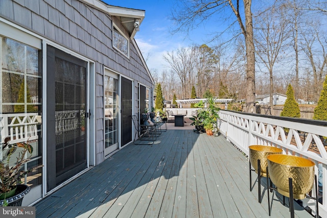 view of wooden deck