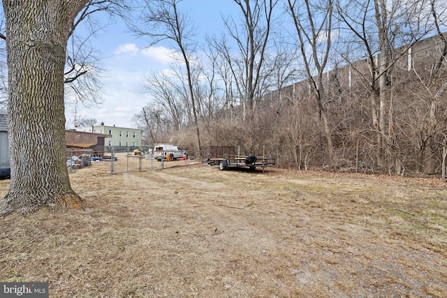 view of yard with fence