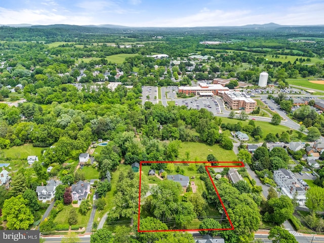 view of property location featuring property boundaries highlighted and a mountain backdrop