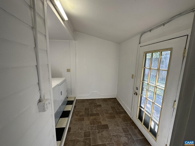 1616 Mulberry Ave, Charlottesville, VA 22903 - clothes washing area with laundry area, stone finish floor, and separate washer and dryer