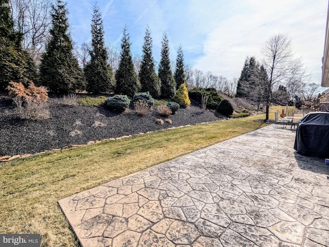 view of patio featuring grilling area