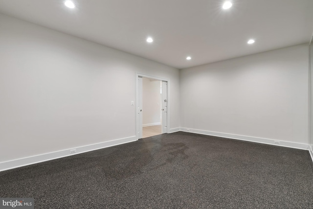 3006 Weber Pl, Oakton, VA 22124 - spare room featuring recessed lighting, dark colored carpet, and baseboards