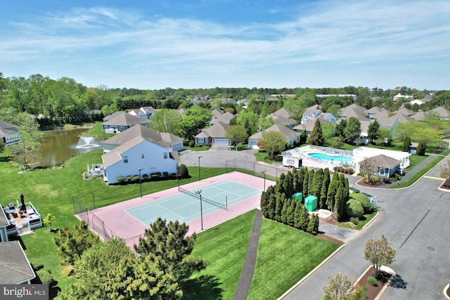 20324 Mallory Ct Unit 49, Rehoboth Beach, DE 19971 - birds eye view of property with a water view and a residential view