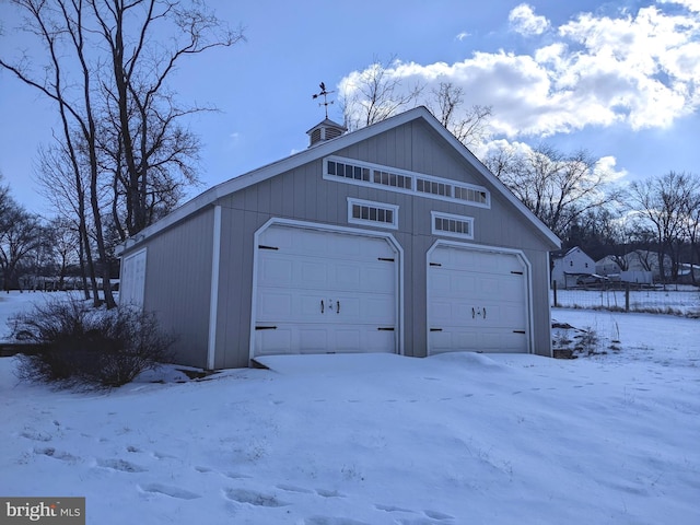 1241 Sheep Hill Rd Lot 2A, Pottstown, PA 19465 - snow covered garage featuring a detached garage