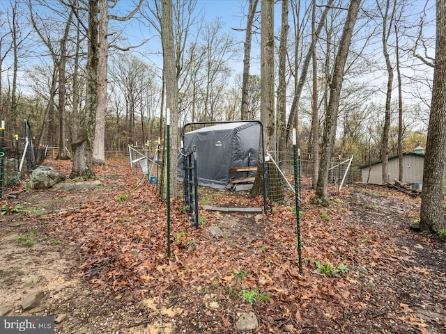 view of yard with an outdoor structure