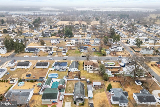 bird's eye view featuring a residential view