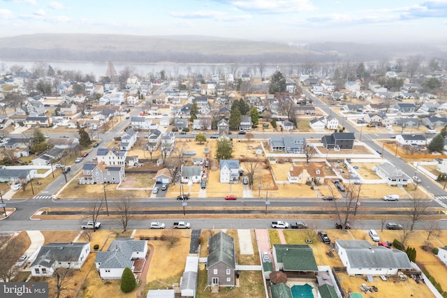 aerial view featuring a residential view