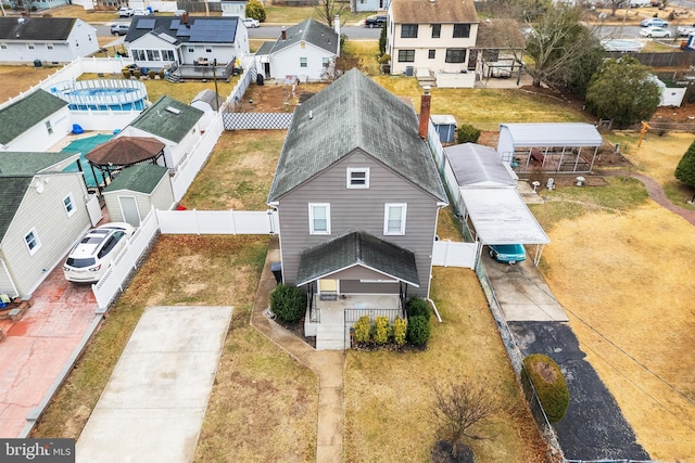 birds eye view of property featuring a residential view