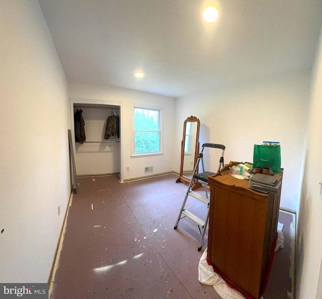 office area with visible vents and recessed lighting