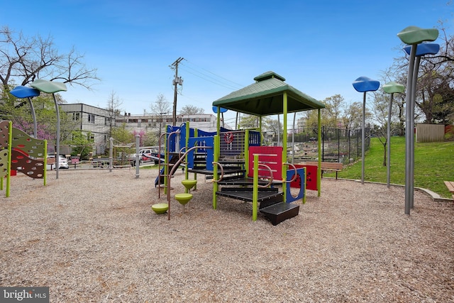 community play area with fence
