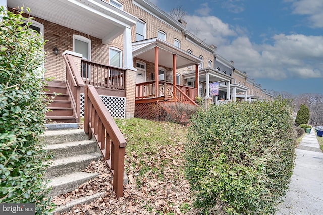 view of yard with stairway