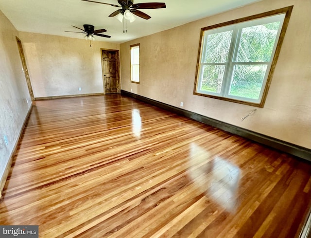 18928 National Pike, Frostburg, MD 21532 - empty room featuring baseboards, ceiling fan, and wood finished floors