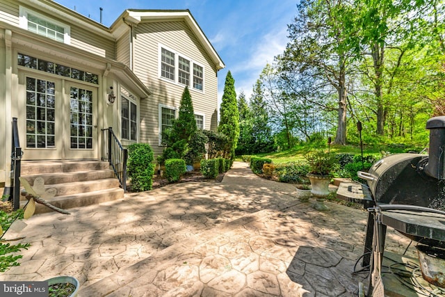 view of patio / terrace with entry steps and grilling area