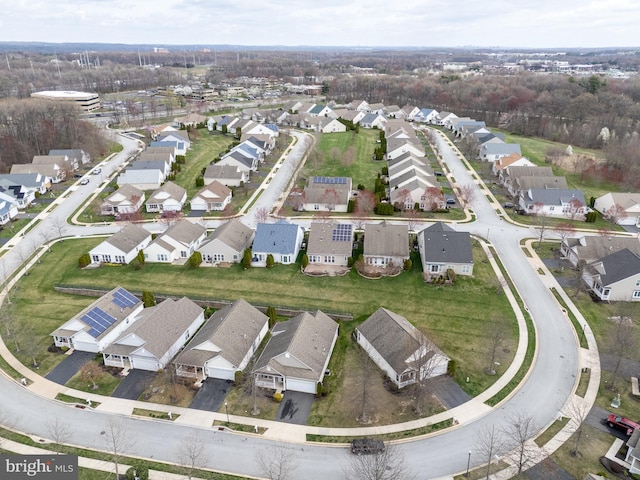 aerial view featuring a residential view