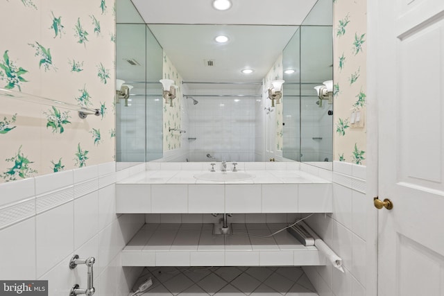 2700 Virginia Ave NW Unit 811, Washington, DC 20037 - full bathroom featuring vanity, recessed lighting, and a shower with door