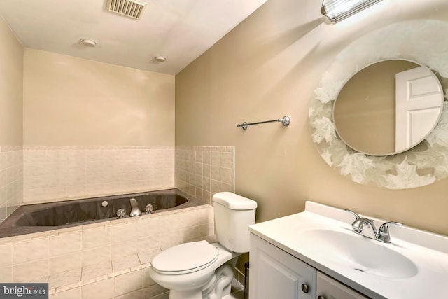 8601 Warfield Rd, Gaithersburg, MD 20882 - bathroom featuring vanity, a garden tub, toilet, and visible vents