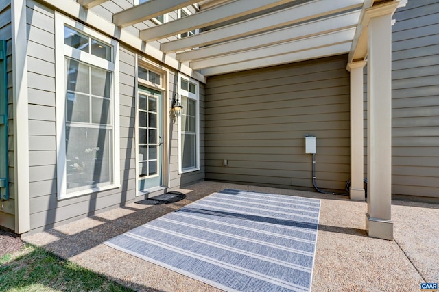 view of patio with a pergola