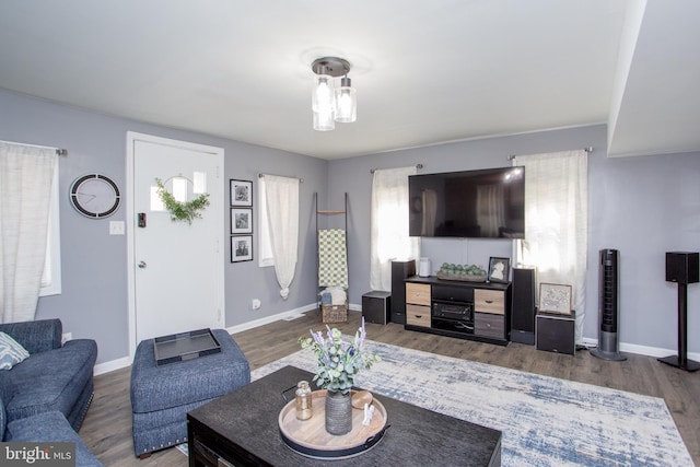 445 Blue Bell Rd, Williamstown, NJ 08094 - living room with baseboards and wood finished floors