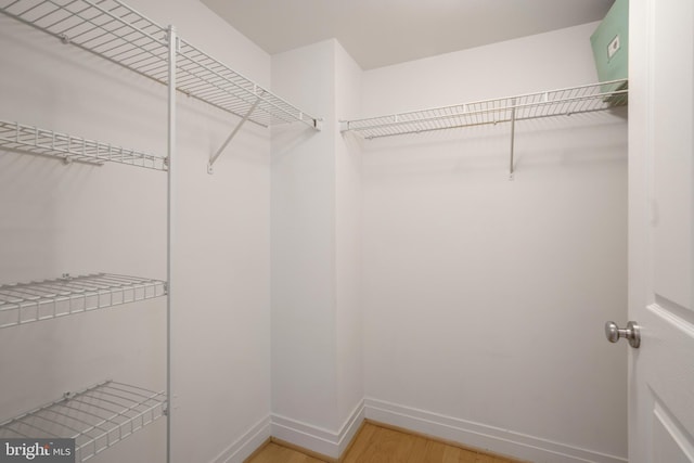 walk in closet featuring light wood-type flooring