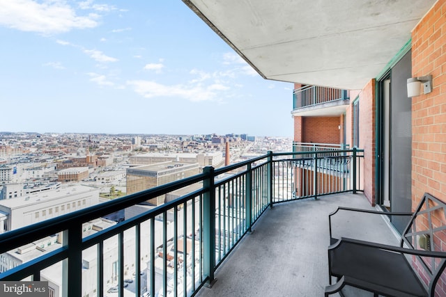 balcony with a view of city