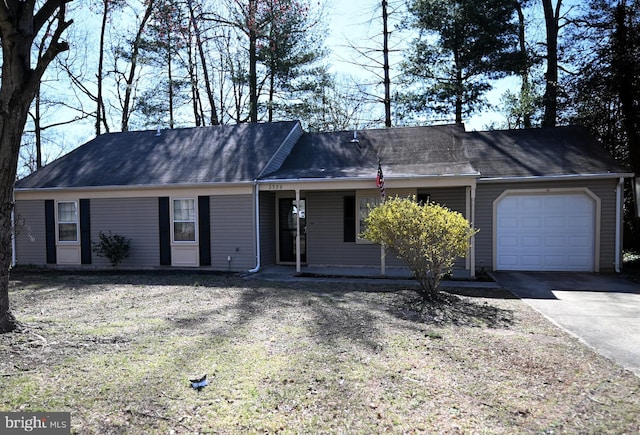 3539 Smokethorn Ct, Waldorf, MD 20602 - ranch-style house featuring an attached garage, a shingled roof, and driveway
