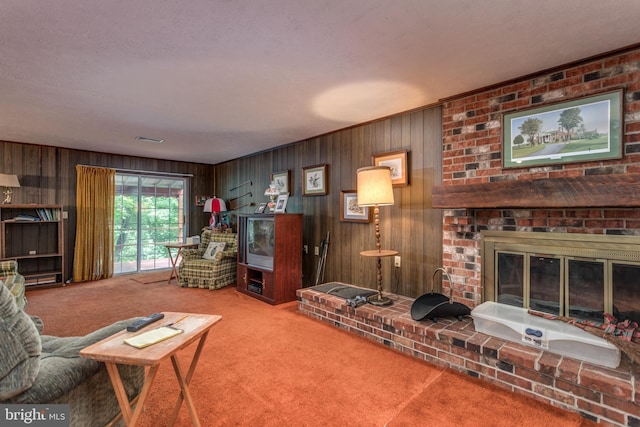 126 Armstrong Pl, Winchester, VA 22602 - living area featuring carpet flooring, a fireplace, and visible vents