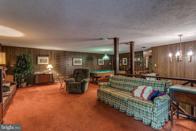 126 Armstrong Pl, Winchester, VA 22602 - carpeted living area featuring billiards and a textured ceiling