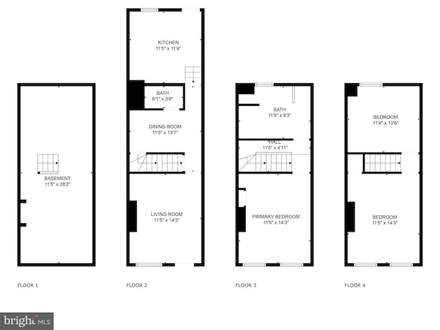 1843 W Pratt St, Baltimore, MD 21223 - floor plan / room layout