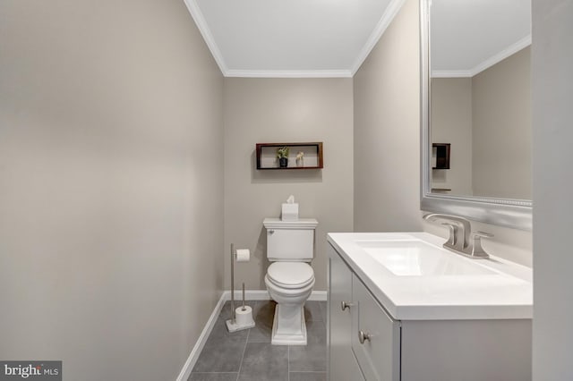 3313 Midland Rd, Fairfax, VA 22031 - half bathroom featuring crown molding, baseboards, toilet, and vanity