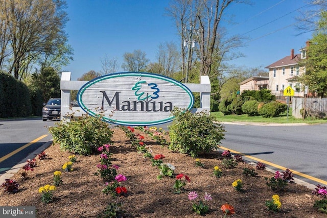 view of community sign