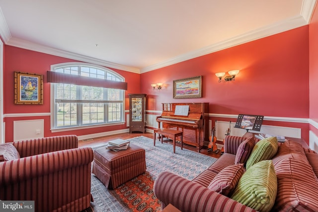 14926 Victory Ln, Glenelg, MD 21737 - living room with wood finished floors and crown molding