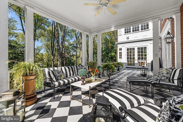 24 Whitfield Rd, Baltimore, MD 21210 - sunroom / solarium with plenty of natural light and french doors
