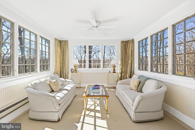 24 Whitfield Rd, Baltimore, MD 21210 - sunroom with a baseboard radiator and wood walls
